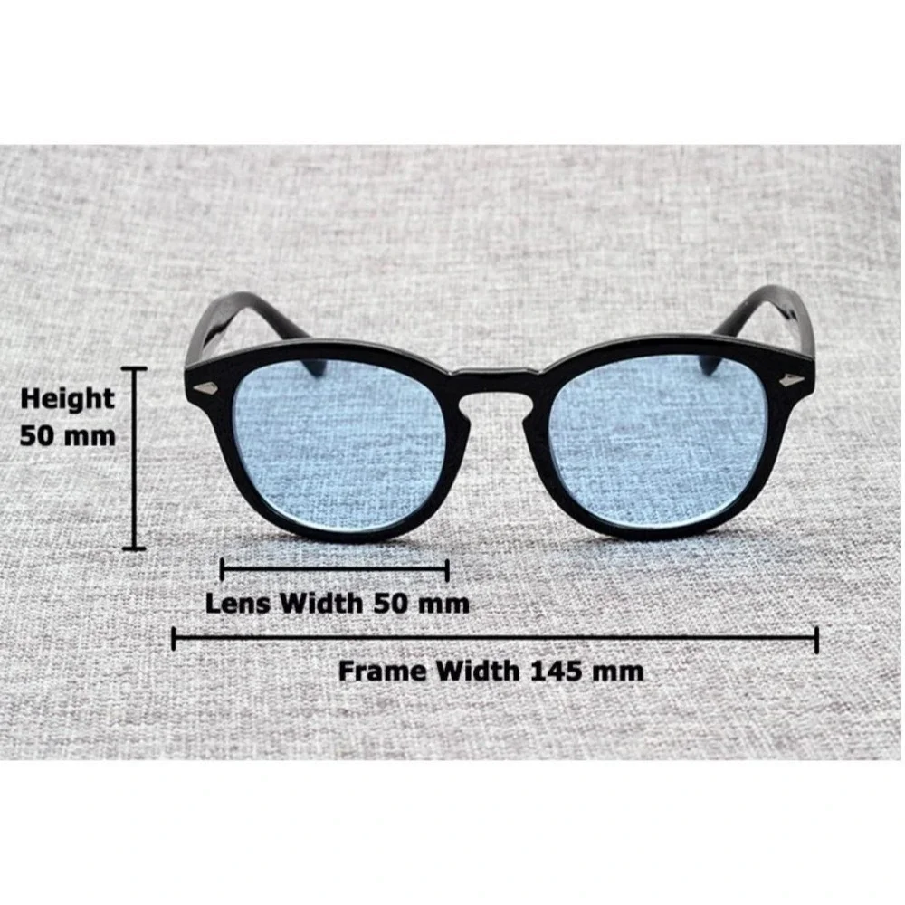Blue‎ Lens Sunglasses Round Frame Retro Style Men's Fashion Lentes Gafas Humbres